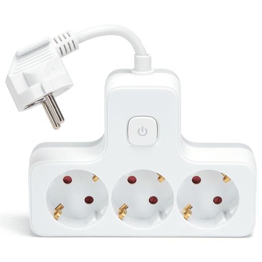 Aigostar Power Strip with Cord, German 3-Way, 5cm Short Wire