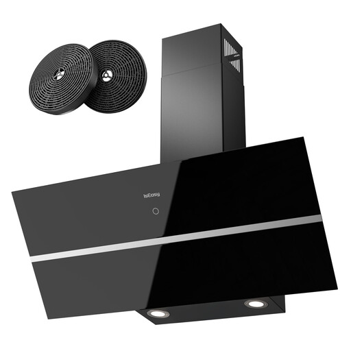 IsEasy 90 cm cooker hood, black, with recirculation