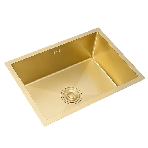 Homary 780mm 不锈钢厨房水槽 矩形单槽 金色