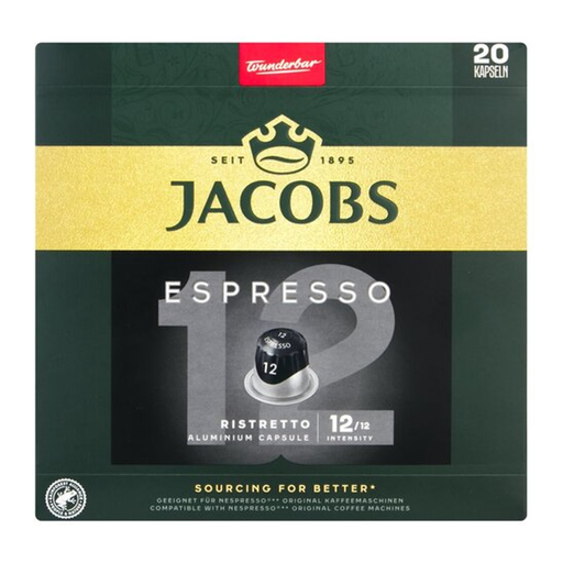 Jacobs 咖啡胶囊 Espresso 12 Ristretto 20 粒 104g