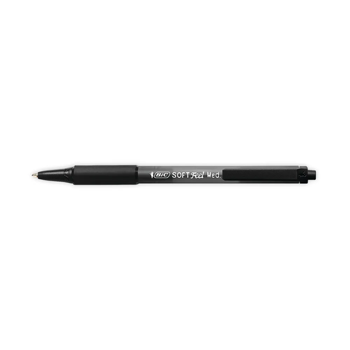 Bic SoftFeel Clic Retractable Ballpoint Pen Black, Pack of 12