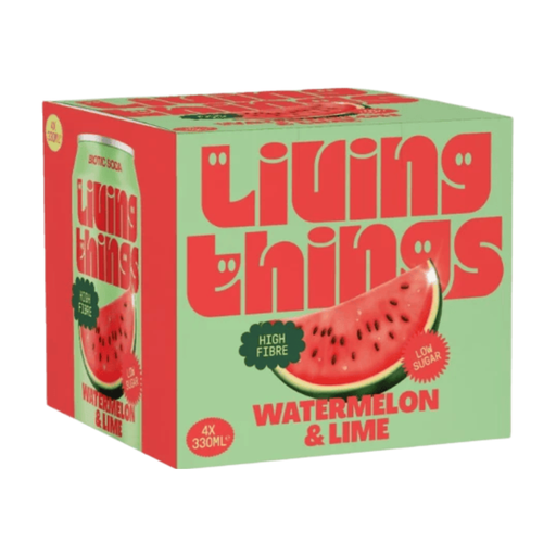 Living Things - Watermelon & Lime Soda 4x330ml
