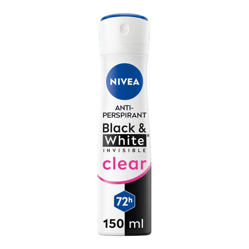 NIVEA Black & White Invisible Clear 72h Anti-Perspirant Deodorant 150 ml