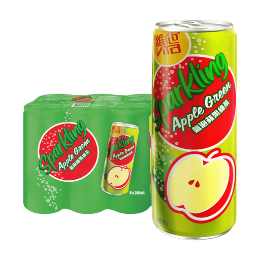 VITA SPARKLING APPLE GREEN TEA，6 罐装，每罐 310 ml