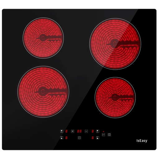 Table IsEasy en verre céramique, 59 cm, 4 zones, 6 000 W