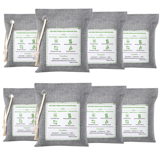 Zooly 8 Pack Bamboo Charcoal Air Purifier Bags