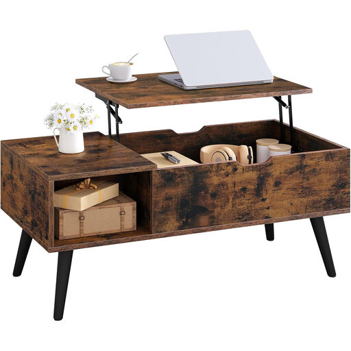 Woltu height-adjustable coffee table with storage