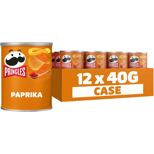 Pringles Red Pepper Flavoured Potato Chips - 12 x 40g