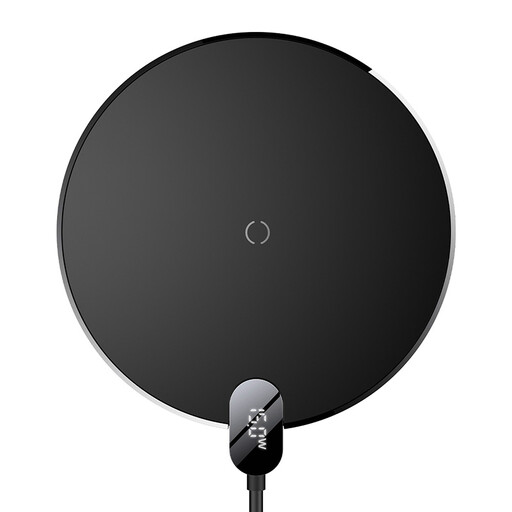 Baseus LED Digital Display 2nd Gen 15 W Wireless Charger, Black, For iPhone15Pro Fast Wireless Charging