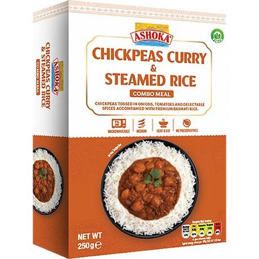 ASHOKA Instant Chickpeas Curry & Steamed Rice 250g
