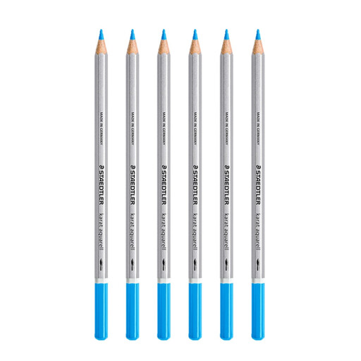 STAEDTLER Karat Aquarell Pencil – Light Blue (High-Quality, Soft Lead, Intense Colors) 6 Pieces