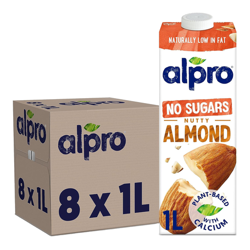 Alpro Almond No Sugars Long Life Drink 8 x 1L