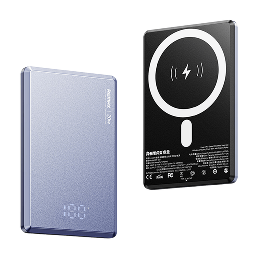 REMAX Vocard Pro Series 5000mAh Magnetic Wireless Power Bank - Blue