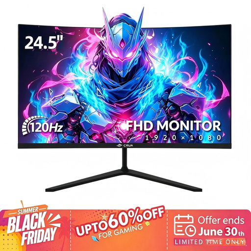 CRUA 24 Inch Immersive 3000R Curved Gaming Monitor