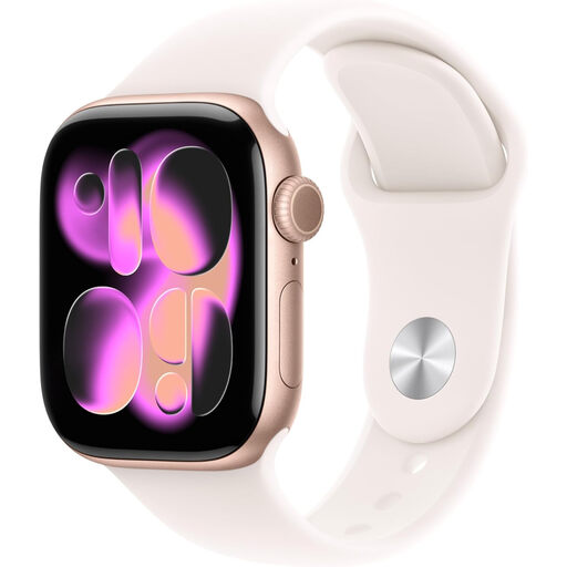 Apple Watch Series 11 GPS + Cellular 46mm Rose Gold Aluminium Case with Light Blush Sport Band