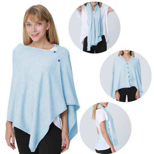 PULI Womens Shawl 44044 in Blue