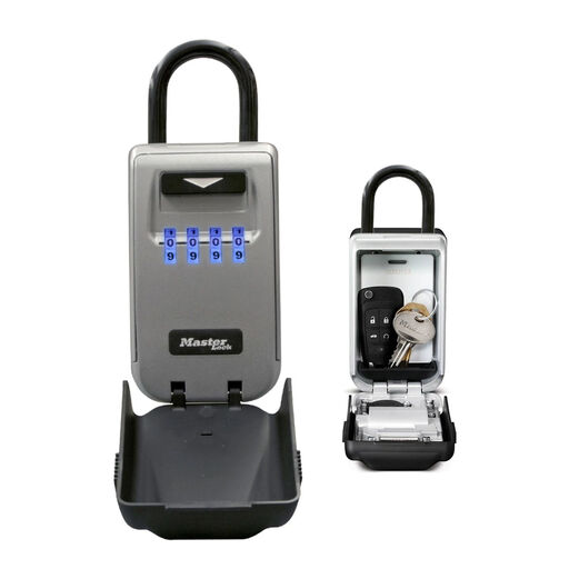 Master Lock Portable Light Up Dial Key Safe with Shackle, Medium 175 x 72 x 52 mm, Outdoor, for Home Office Industries Vehicles