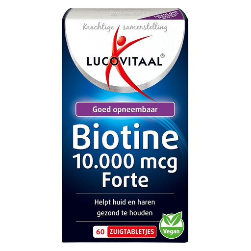 Lucovitaal Biotine 10 000 mcg Forte – 60 pastilles à sucer, 30 g