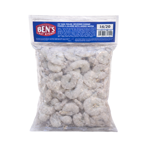 Ben's Raw Peeled Vannamei 1kg, Size 16/20, Net 750g