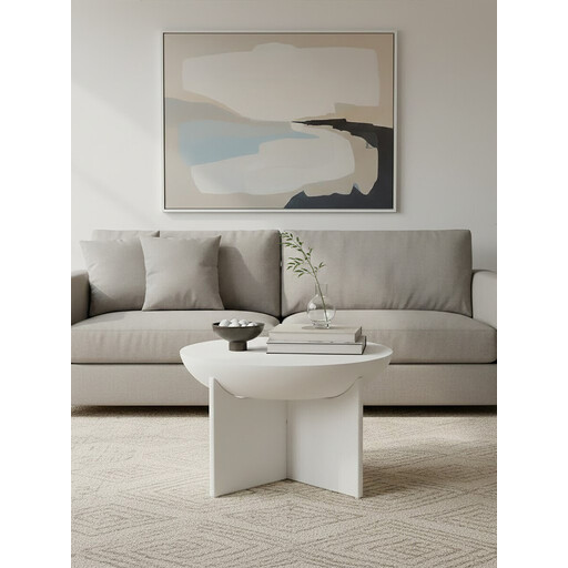 Fifty Five South Coffee Table Walsa Cross Base Solid Mango Wood Whitewash