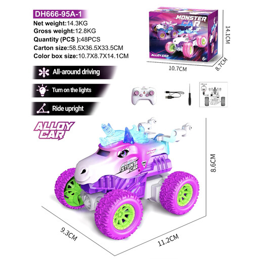 1:64 Alloy Unicorn Stunt RC car