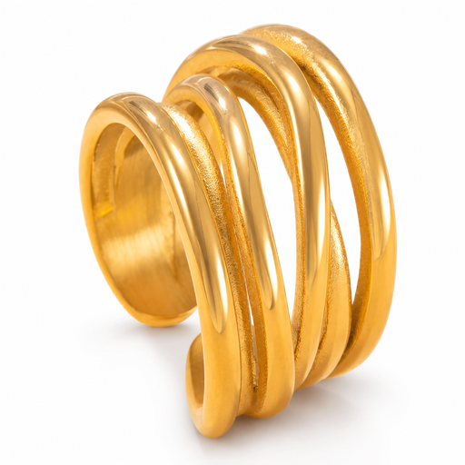 VoxorAI multi-layer coil wide rings, rings, open rings, adjustable rings All seasons