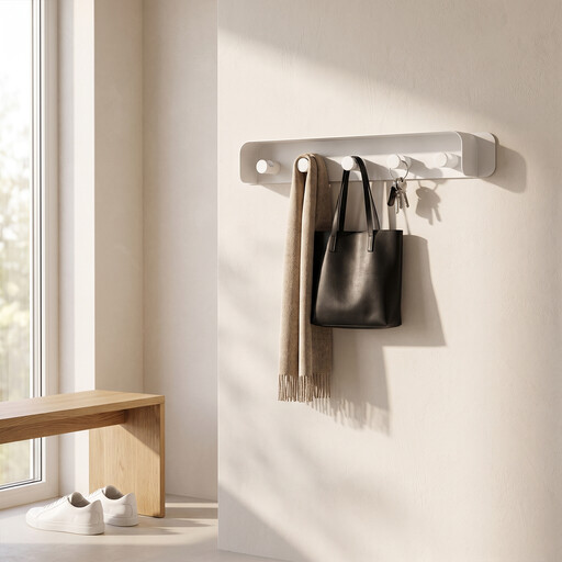 KAPANOU Coat Rack Wall Mount with Shelf-5 Hooks