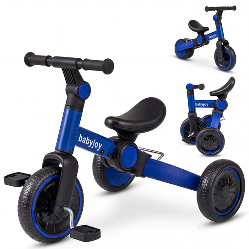 5-in-1 Toddler Bike/Children’s Balance Bike with Removable Pedals - Blue