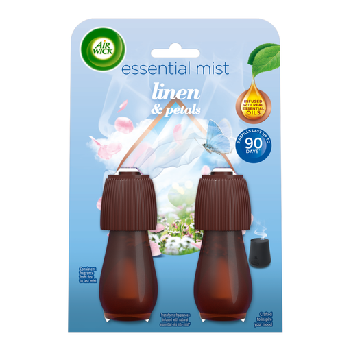 Air Wick Linen and Petals Essential Mist Twin Refill 2x20ml