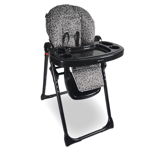 My Babiie MBHC8 Premium Highchair Black Leopard