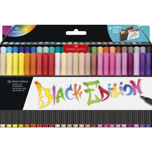 Faber-Castell Brush Pen Set Black Edition 50 pieces