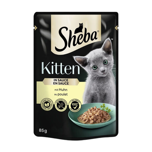 Sheba Kitten Nassfutter für Katzen in So?e mit Huhn 28 x 85g