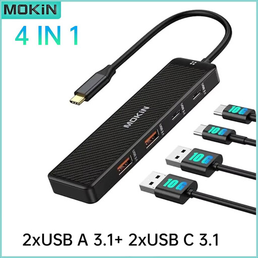 Mokin USB C auf 2xUSB A 3.1+ 2xUSB C 3.1