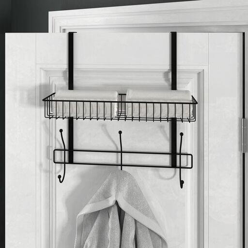 Croydex Large Hook Over Storage Basket - Black