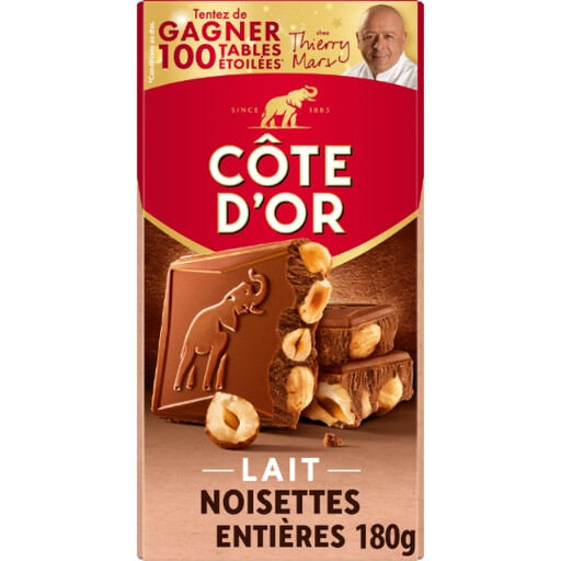 C?TE D'OR L'Original Lait Noisettes Entières 180g