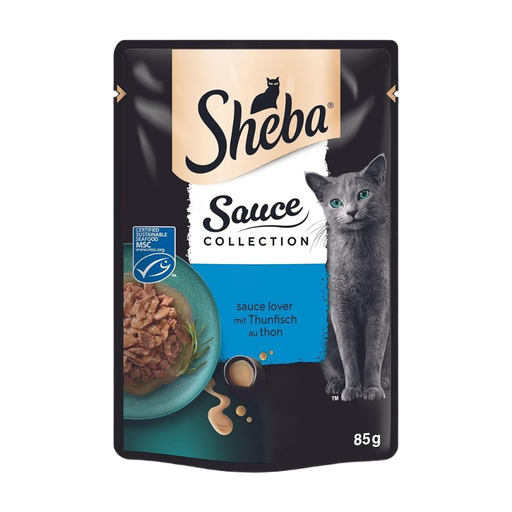 Sheba Sauce Collection Sauce Lover Wet Cat Food Pouches, Tuna (MSC), 28 x 85g
