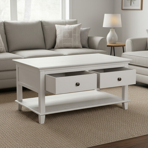 Provence 2-Drawer Rustic Pine Coffee Table