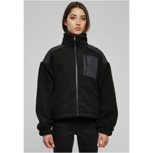 Urban Classics Ladies Sherpa Mix Jacket in black