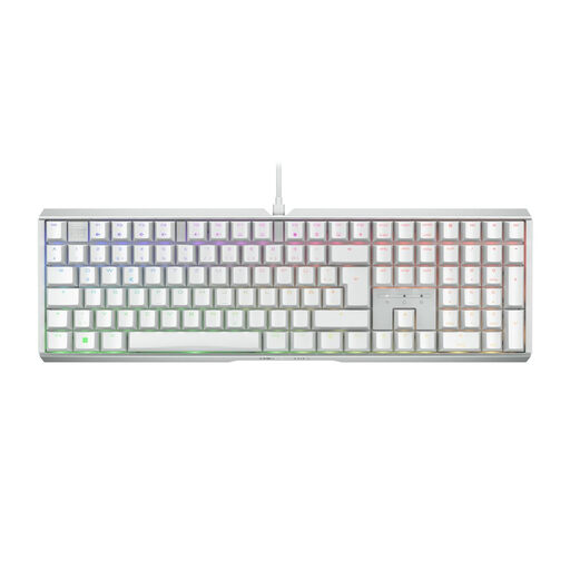 CHERRY XTRFY MX 3.1 Mechanical Gaming Keyboard, Aluminum Frame, MX2A Brown Switches, RGB Backlight, USB Wired, White, German Layout