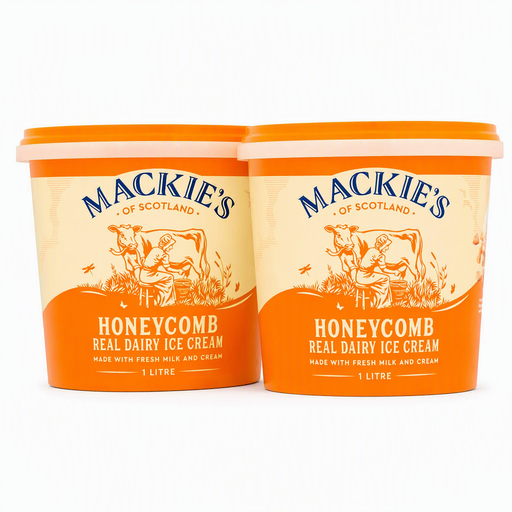 Mackie's of Scotland Honeycomb Harvest Ice Cream, two 1-litre tubs