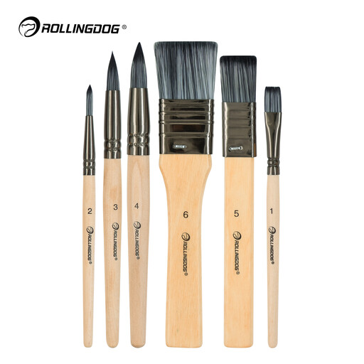 ROLLINGDOG Artist Paint Brush Set 6PC
