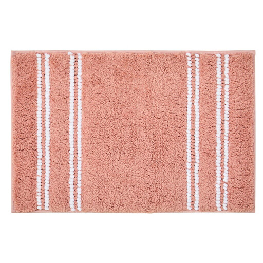 Maison by Premier Bath Mat Soak Microfibre Tufted Stripe Dusty Pink 40x60cm