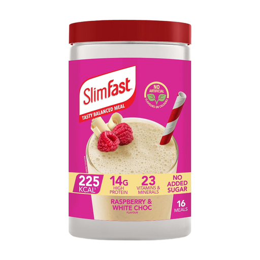 Slimfast Meal Replacement Meal Support Shake Raspberry & White Chocolate Flavour - 365g