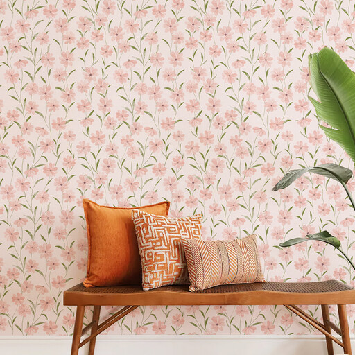 Murgall Woven Flowers Peel and Stick Wallpaper 44x305cm 1 Roll