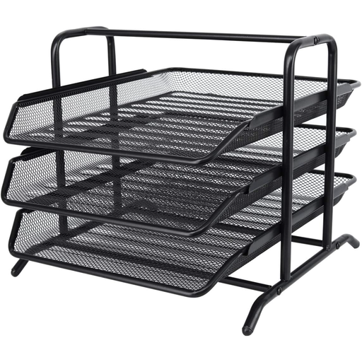 Senhoglb 3 Tier A4 Mesh in Tray, Black