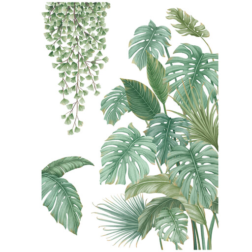 Palm leaf pattern sticker for toilet seat