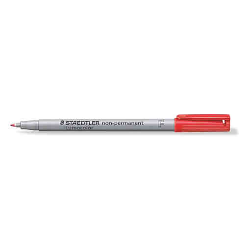 STAEDTLER Lumocolor Non-Permanent F Red Marker - Synthetic Tip F=Fine 0.6mm