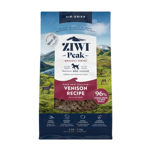 ZIWI Peak Dog Gently Air-Dried Venison 2.5 kg.