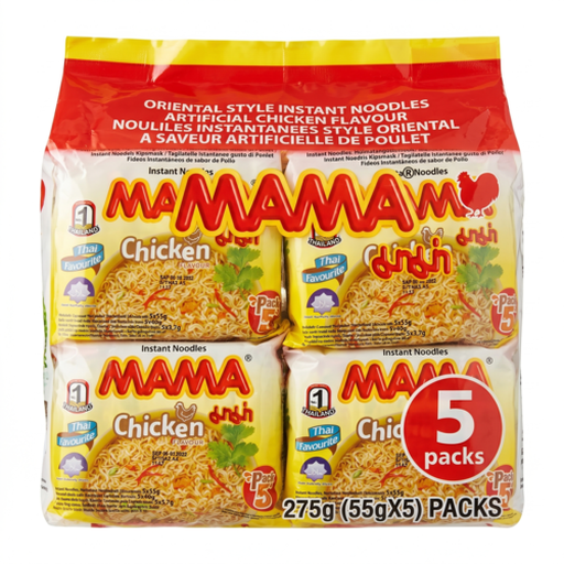 MAMA Instant Noodle, Chicken Flavour, 5 x 55 g