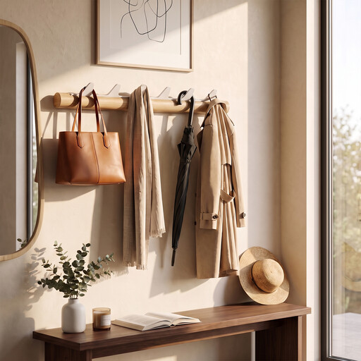 kapanou Wall Mounted Coat Rack with 6 Hooks